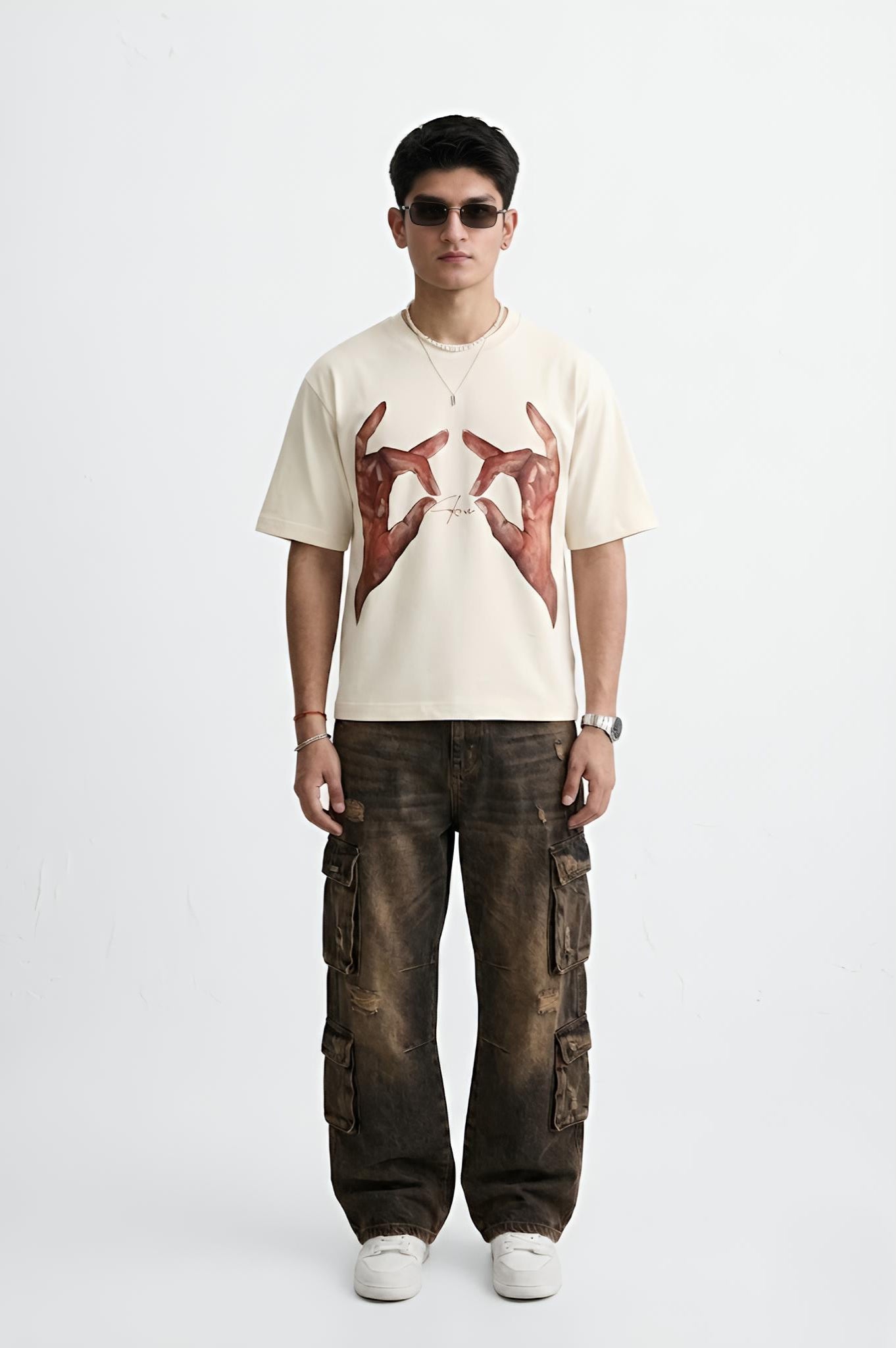 MUDRA Beige - Boxy Oversize Tee