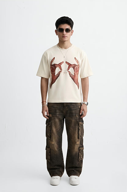 MUDRA Beige - Boxy Oversize Tee