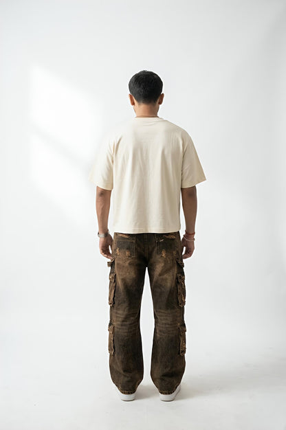 MUDRA Beige - Boxy Oversize Tee